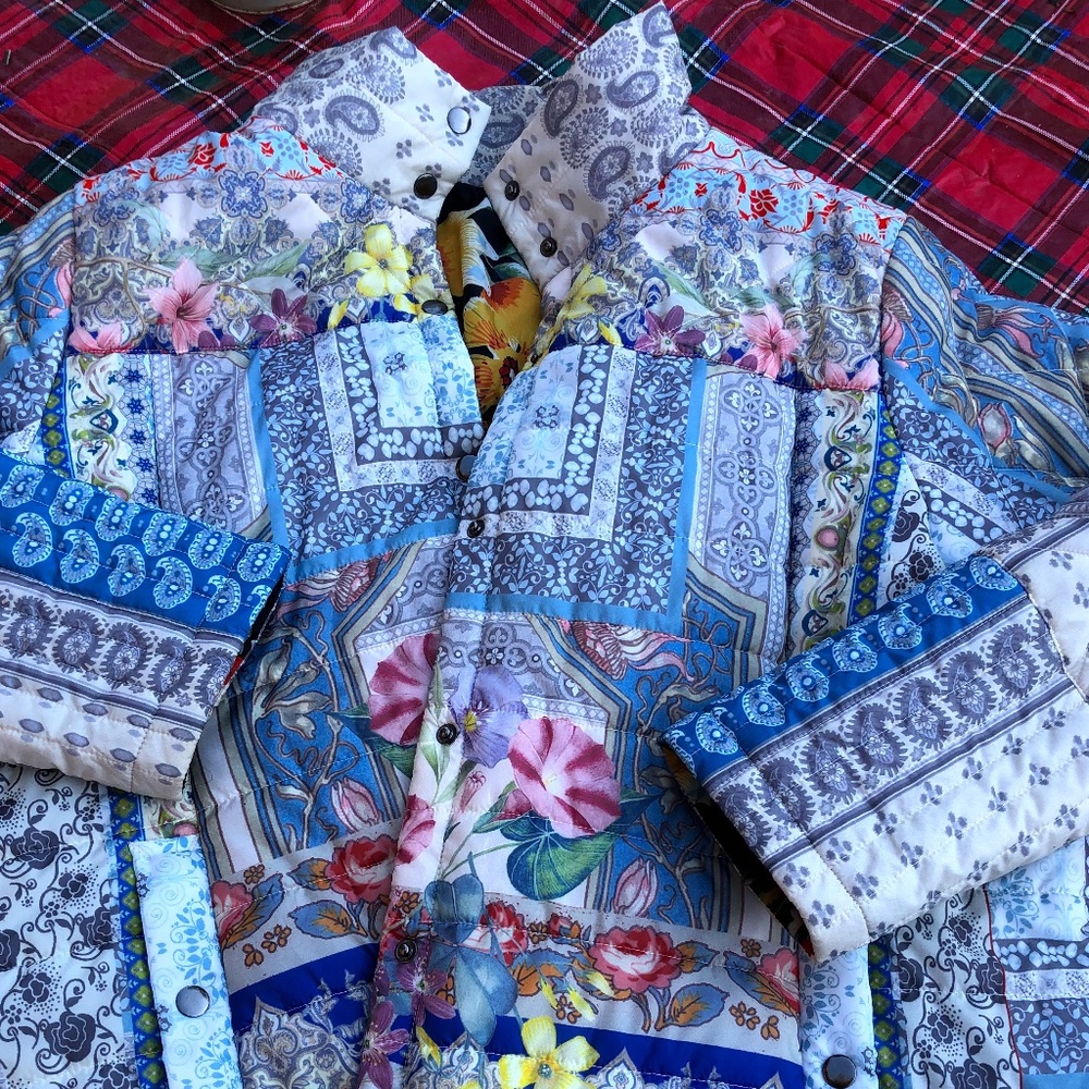 Johnny Was quilted reversible jacket